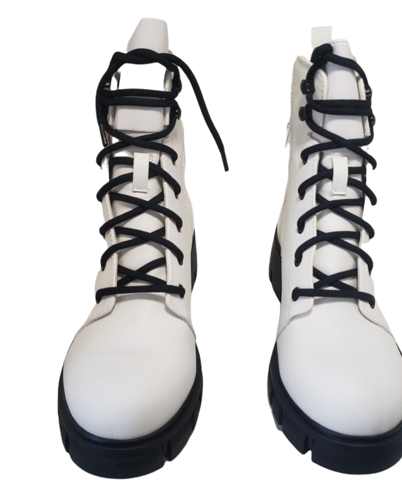 MIA Tauren Faux Leather Combat Boots Women's Size 9 Chassidy White Malta… - Picture 6 of 16